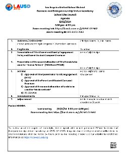ENGLISH SSC AGENDA